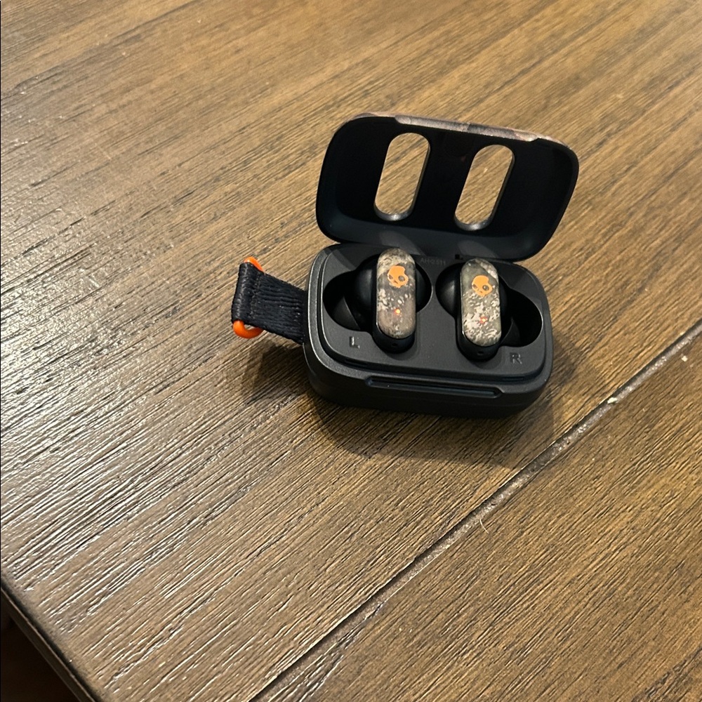 Skullcandy Black and Orange Wireless Earbuds